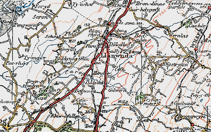 Old map of Dolydd in 1922