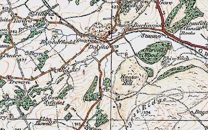 Old map of Dolyhir in 1920