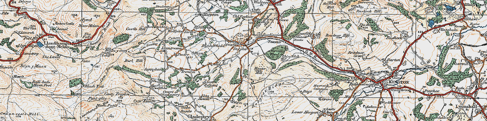 Old map of Dolyhir in 1920