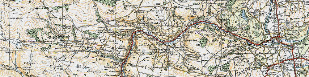 Old map of Dolywern in 1921
