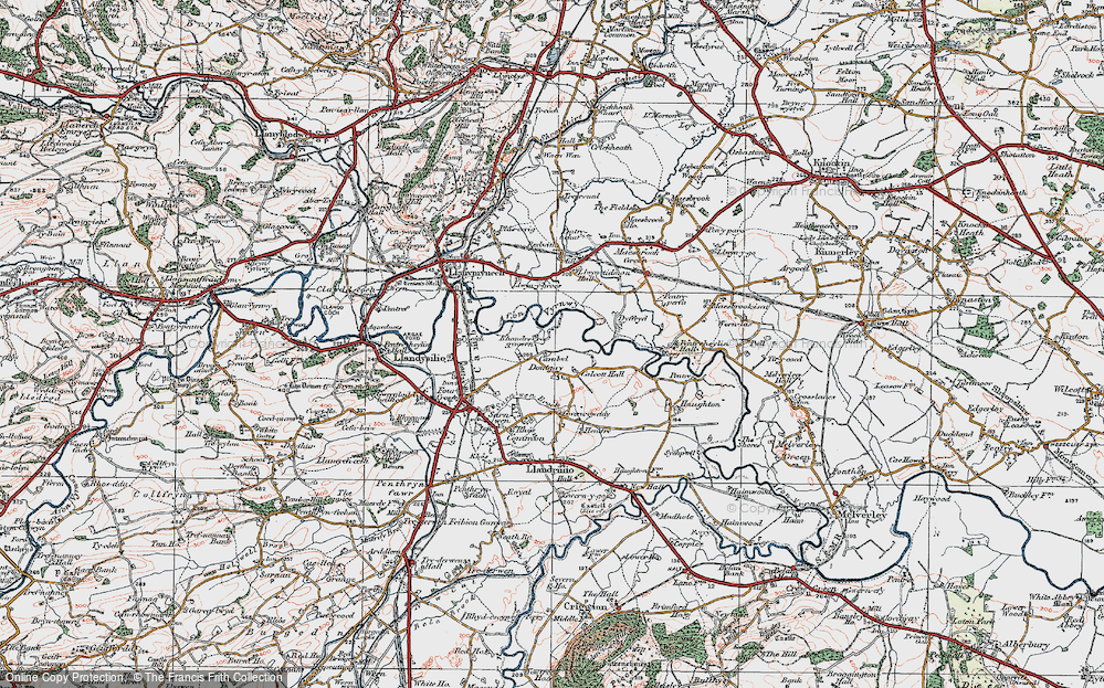 Old Map of Domgay, 1921 in 1921