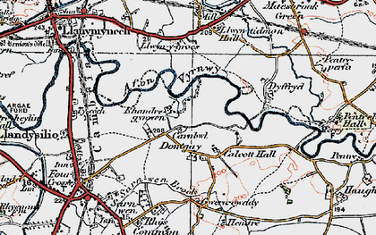 Old map of Domgay in 1921