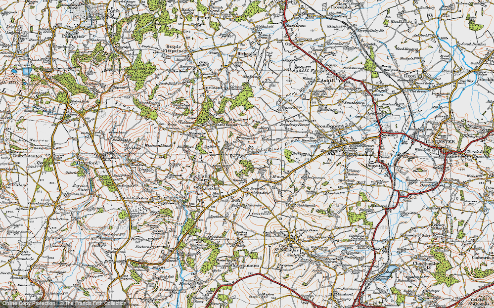 Old Map of Dommett, 1919 in 1919