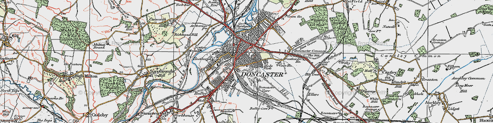 Old map of Doncaster in 1923
