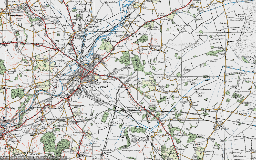 Old Map of Doncaster Common, 1923 in 1923