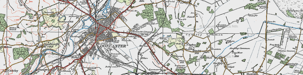 Old map of Doncaster Common in 1923