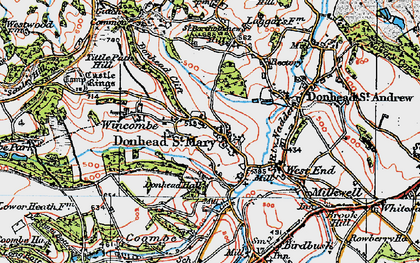 Old map of Donhead St Mary in 1919