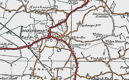 Old map of Donington in 1922