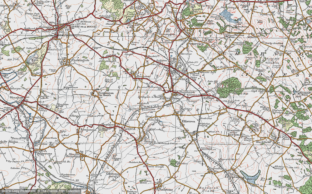 Old Map of Donington le Heath, 1921 in 1921