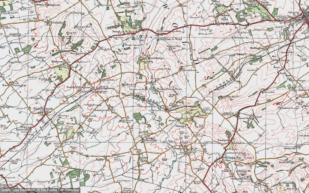 Old Map of Donington on Bain, 1923 in 1923