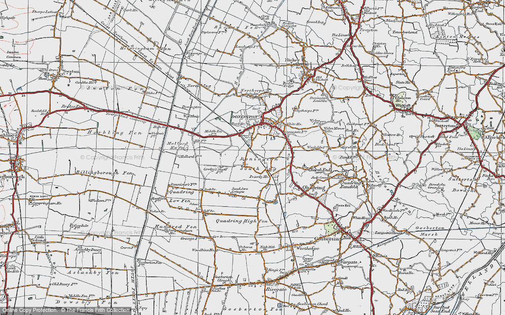 Old Map of Donington South Ing, 1922 in 1922