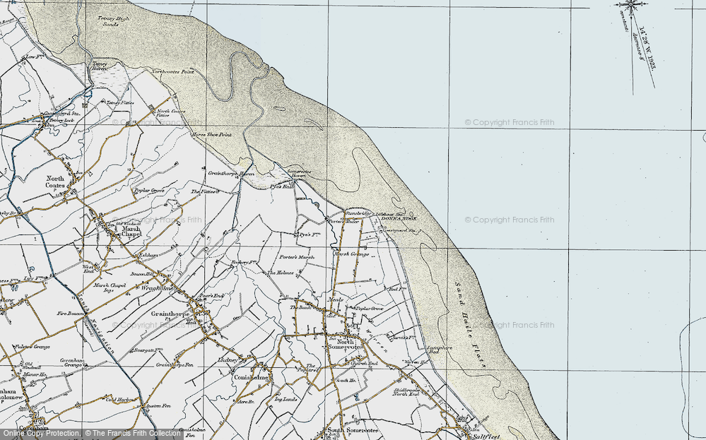 Old Map of Historic Map covering Somercotes Haven in 1923