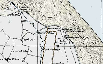 Old map of Donna Nook in 1923