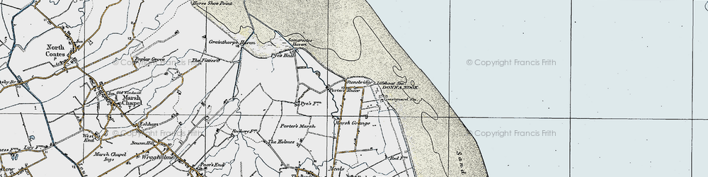 Old map of Donna Nook in 1923