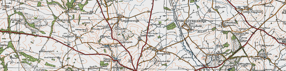 Old map of Donnington in 1919