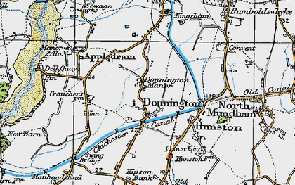 Old map of Donnington in 1919
