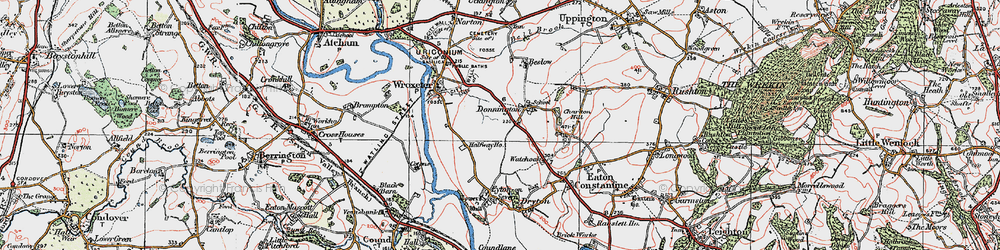 Old map of Donnington in 1921