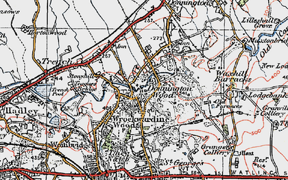 Old map of Donnington Wood in 1921