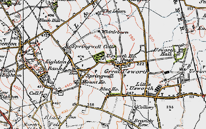 Old map of Leam, The in 1925