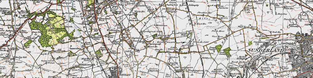 Old map of Donwell in 1925