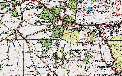 Old map of Dora's Green in 1919