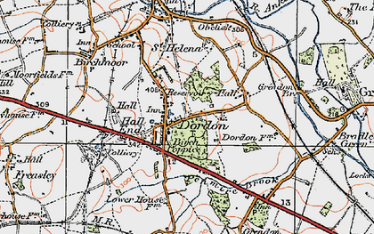 Old map of Dordon in 1921