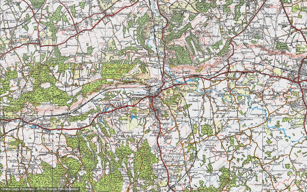 Old Map of Dorking, 1920 in 1920