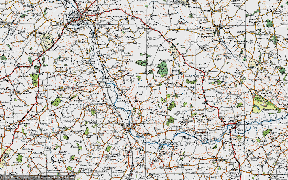 Old Map of Dorking Tye, 1921 in 1921