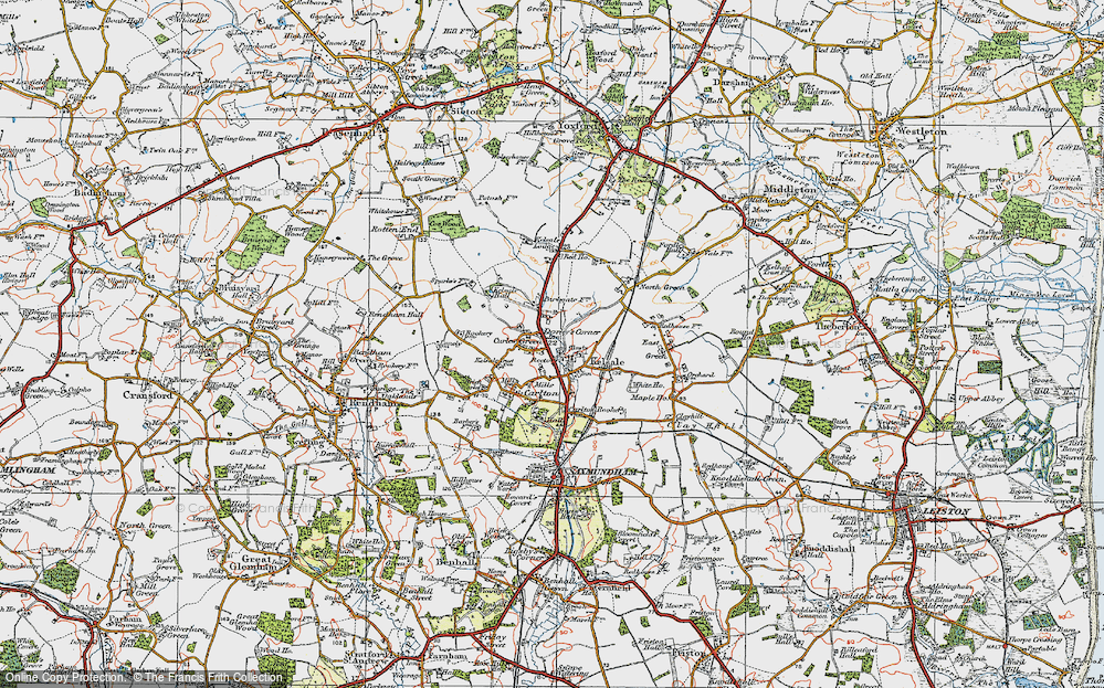 Old Map of Dorley's Corner, 1921 in 1921