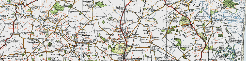 Old map of Dorley's Corner in 1921