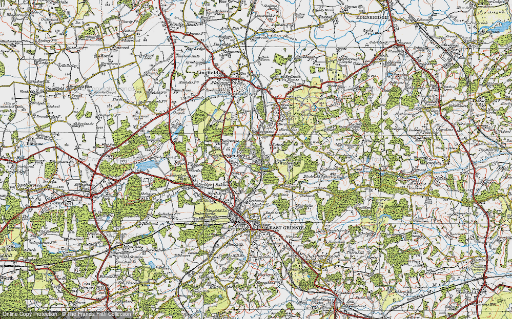 Old Map of Historic Map covering Wilderwick Ho in 1920
