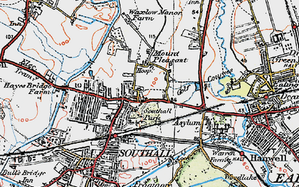 Old map of Dormer's Wells in 1920