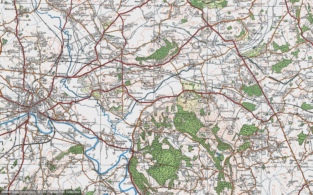 Old Map of Dormington, 1920 in 1920