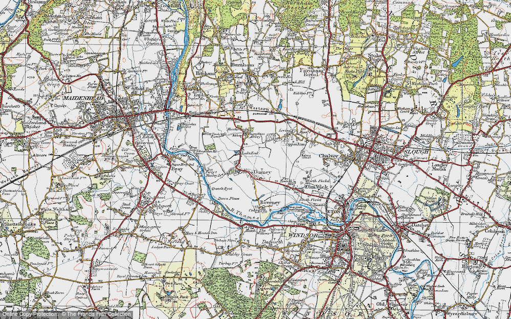 Old Map of Dorney, 1920 in 1920