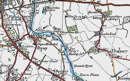 Old map of Dorney Reach in 1920
