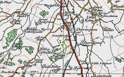 Old map of Dorrington in 1921