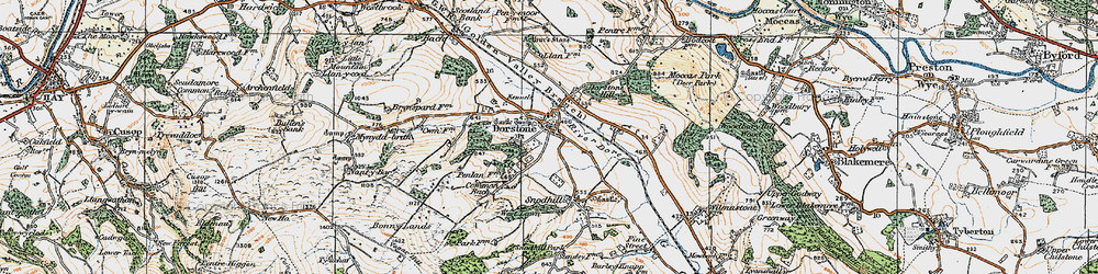 Old map of Dorstone in 1920