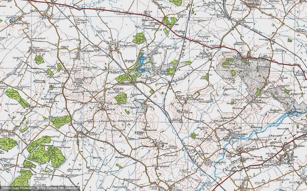 Old Map of Dorton, 1919 in 1919