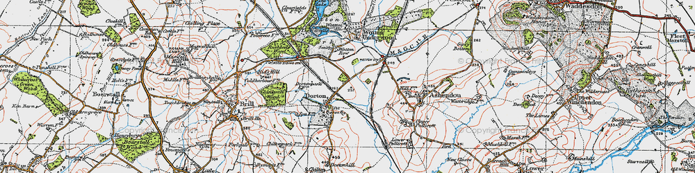 Old map of Dorton in 1919