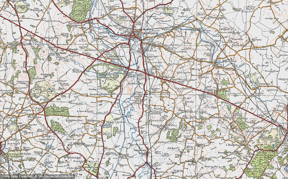 Old Map of Dosthill, 1921 in 1921