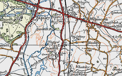 Old map of Dosthill in 1921