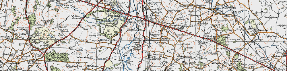 Old map of Dosthill in 1921