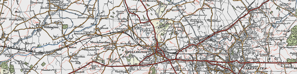 Old map of Dothill in 1921