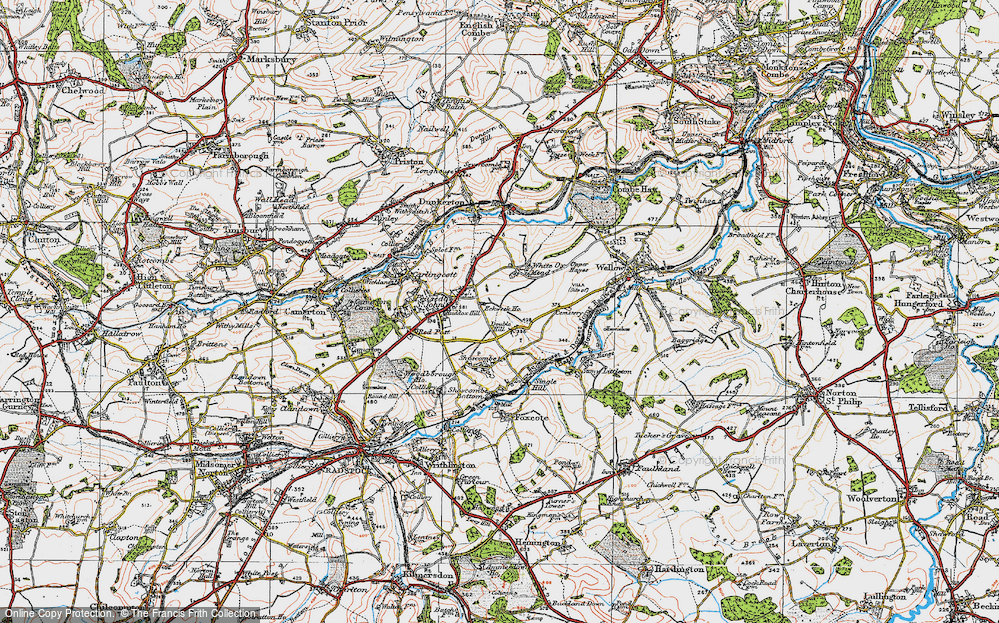 Old Map of Double Hill, 1919 in 1919