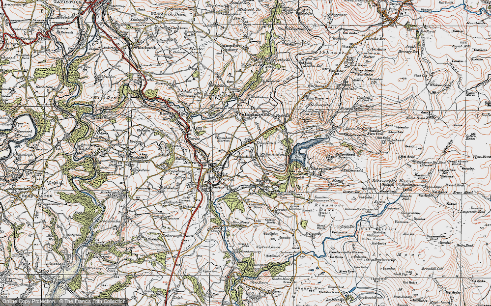 Old Map of Dousland, 1919 in 1919