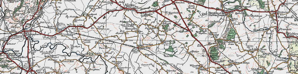 Old map of Dovaston in 1921