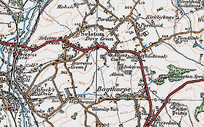 Old map of Dove Green in 1921