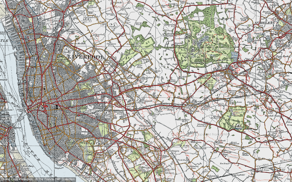 Old Map of Dovecot, 1923 in 1923