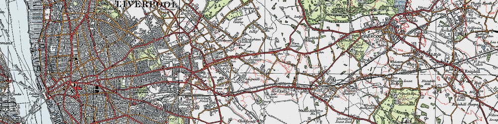 Old map of Dovecot in 1923