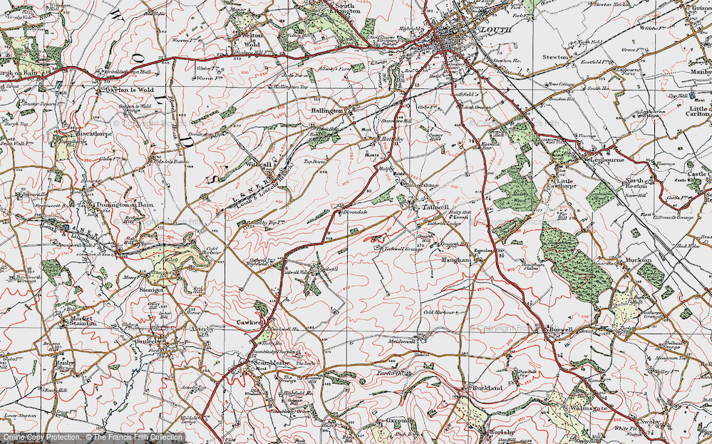 Old Map of Historic Map covering Cadwell Park in 1923